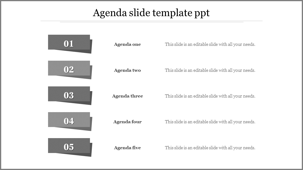 agenda slide template ppt-Gray
